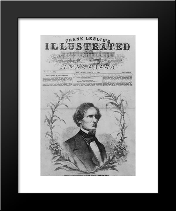 Jefferson Davis, First President Of The New Southern Confederacy 20x24 Black Modern Wood Framed Art Print Poster by Library of Congress
