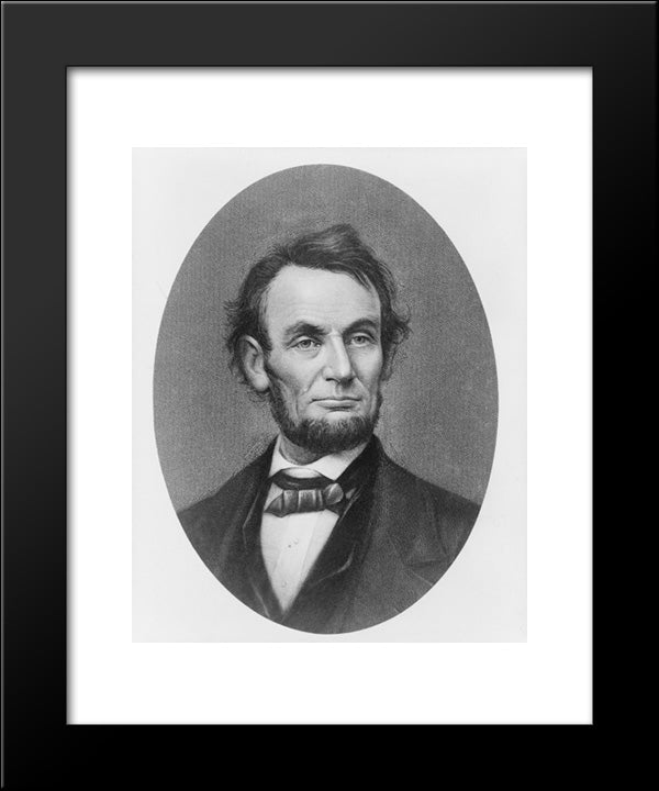 President Abraham Lincoln, Bust Portrait In Cameo, Facing Front 20x24 Black Modern Wood Framed Art Print Poster by Library of Congress