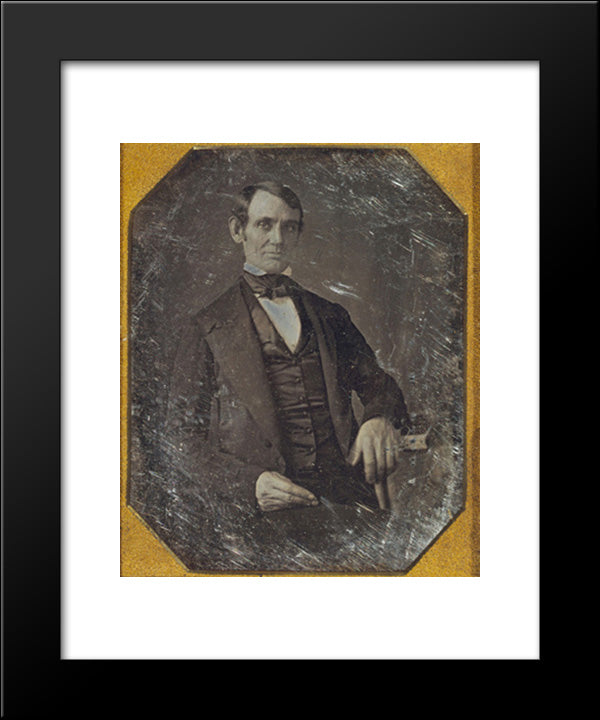 Abraham Lincoln, Congressman-Elect From Illinois. Three-Quarter Length Portrait, Seated, Facing Front 20x24 Black Modern Wood Framed Art Print Poster by Library of Congress