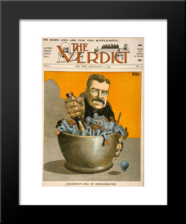 Roosevelt'S Idea Of Reorganization 20x24 Black Modern Wood Framed Art Print Poster by Library of Congress