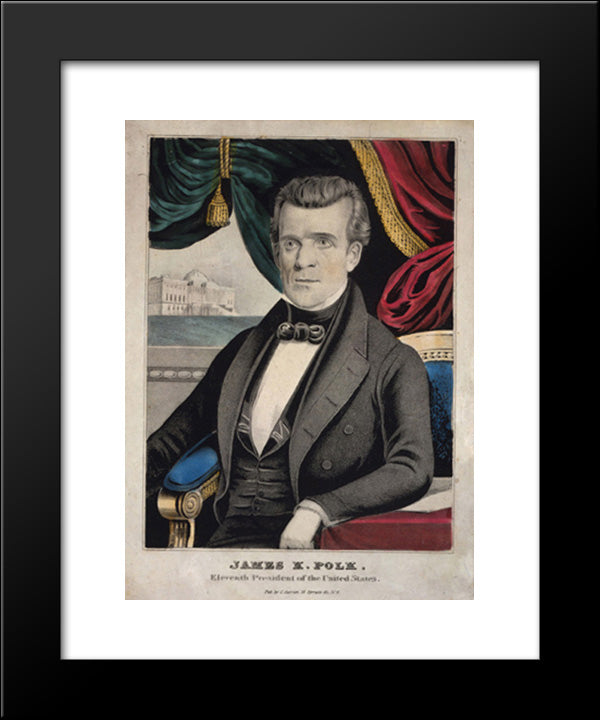 James K. Polk - Eleventh President Of The United States 20x24 Black Modern Wood Framed Art Print Poster by Library of Congress