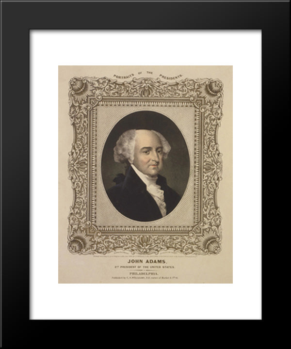 John Adams, 2Nd President Of The United States 20x24 Black Modern Wood Framed Art Print Poster by Library of Congress