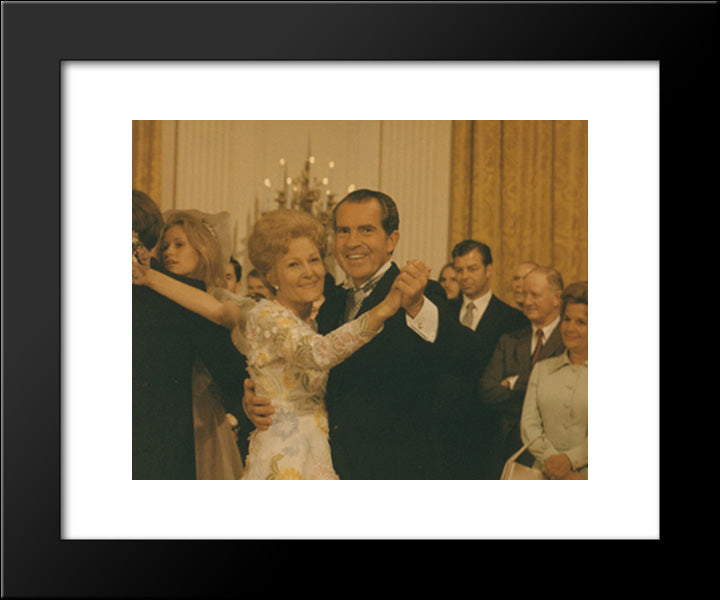 President And Mrs. Nixon Dancing In The East Room Of The White House 20x24 Black Modern Wood Framed Art Print Poster by Library of Congress