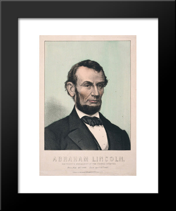 Abraham Lincoln, Sixteenth President Of The United States - Born Feby. 12Th 1809, Died April 15Th 1865 20x24 Black Modern Wood Framed Art Print Poster by Library of Congress