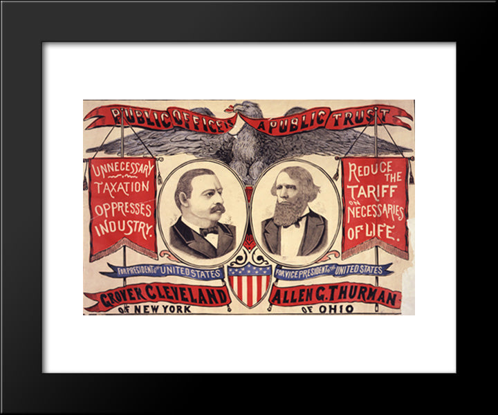 Public Office Is A Public Trust For President Of The United States, Grover Cleveland Of New York 20x24 Black Modern Wood Framed Art Print Poster by Library of Congress