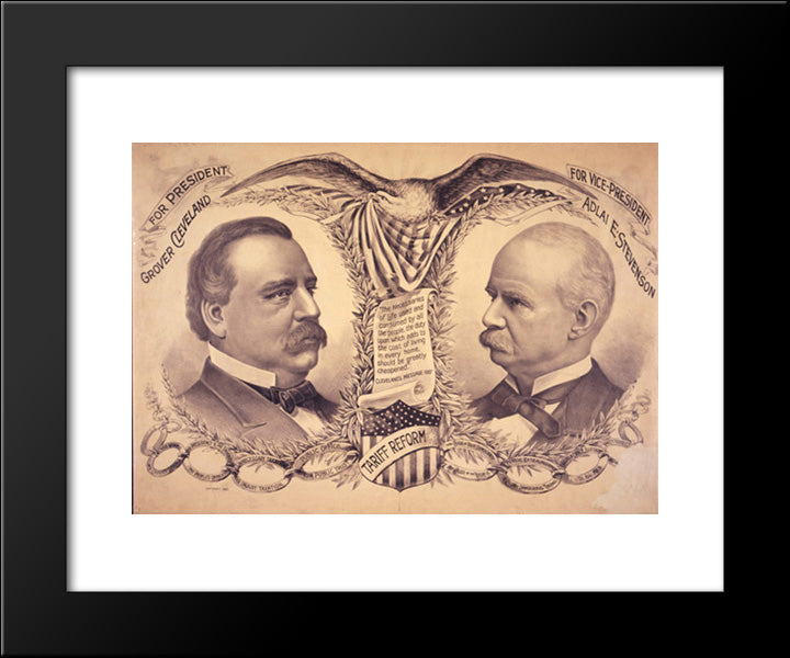 For President, Grover Cleveland, For Vice-President, Adlai E. Stevenson 20x24 Black Modern Wood Framed Art Print Poster by Library of Congress
