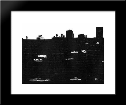 New York 20x24 Black Modern Wood Framed Art Print Poster by Castagno, Andrea del