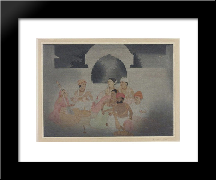 A Moonlight Music Party 20x24 Black Modern Wood Framed Art Print Poster by Tagore, Abanindranath