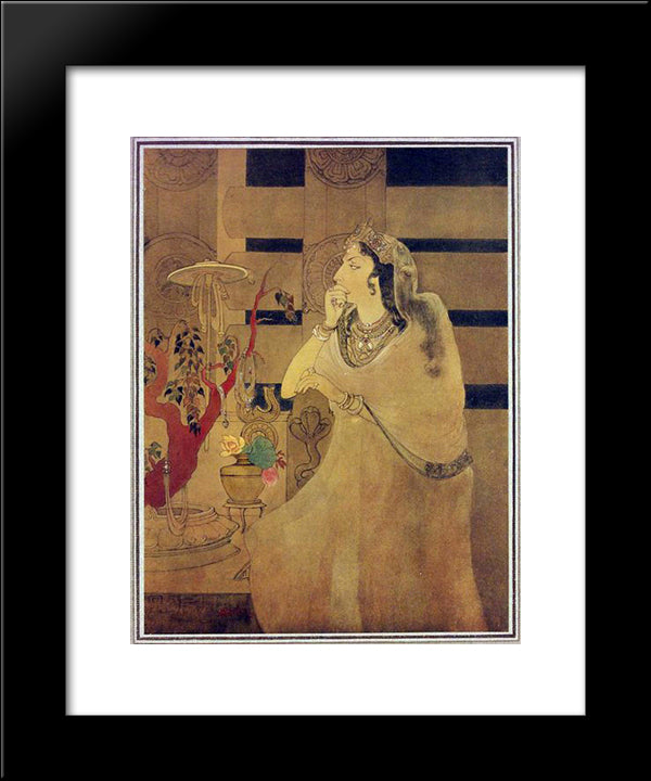 Asoka'S Queen 20x24 Black Modern Wood Framed Art Print Poster by Tagore, Abanindranath