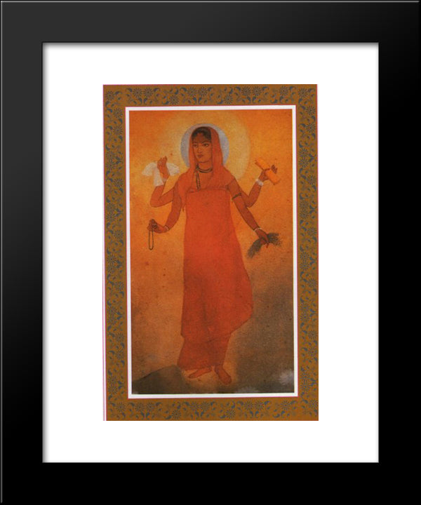 Bharat Mata (Mother India) 20x24 Black Modern Wood Framed Art Print Poster by Tagore, Abanindranath