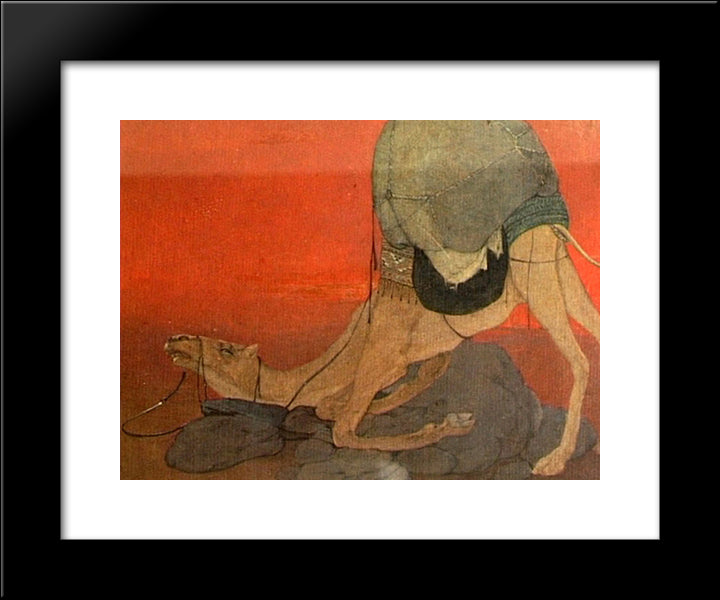 Journey'S End 20x24 Black Modern Wood Framed Art Print Poster by Tagore, Abanindranath