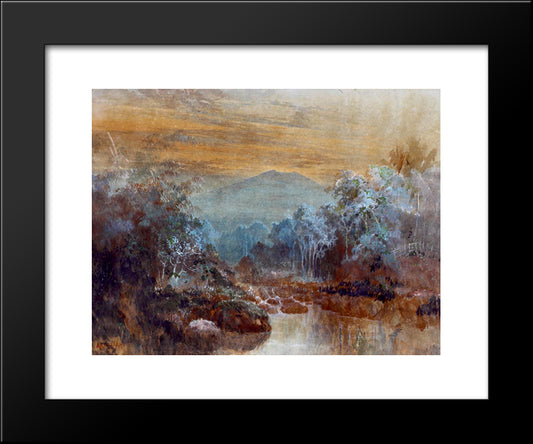 Landscape Mountain 20x24 Black Modern Wood Framed Art Print Poster by Suriosubroto, Abdullah