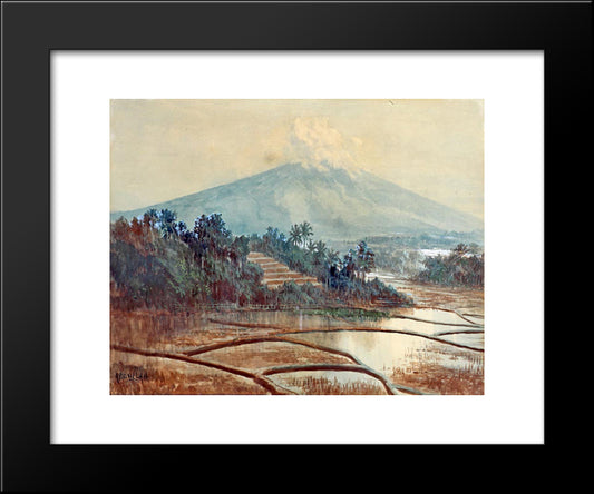 Landscape Of Paddy Field 20x24 Black Modern Wood Framed Art Print Poster by Suriosubroto, Abdullah