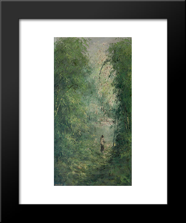 Menuju Danau 20x24 Black Modern Wood Framed Art Print Poster by Suriosubroto, Abdullah