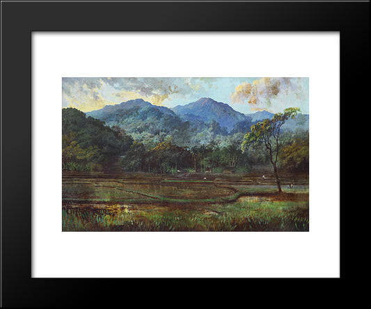 Paddy Field 20x24 Black Modern Wood Framed Art Print Poster by Suriosubroto, Abdullah