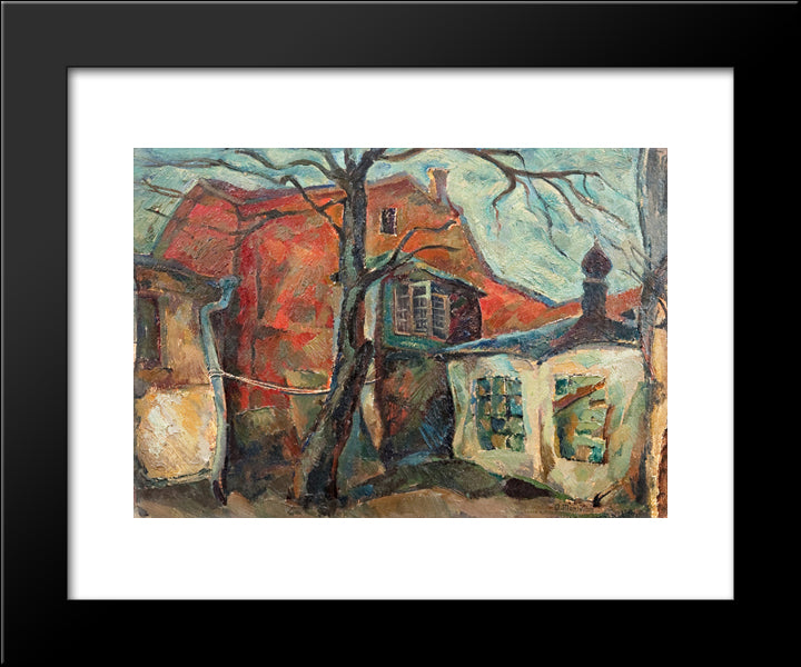 Autumn Day 20x24 Black Modern Wood Framed Art Print Poster by Manievich, Abraham