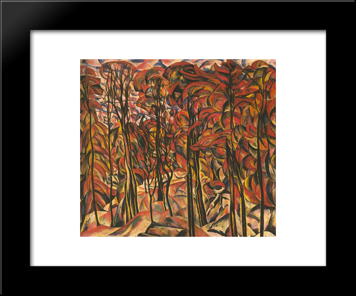 Autumn In The Park 20x24 Black Modern Wood Framed Art Print Poster by Manievich, Abraham