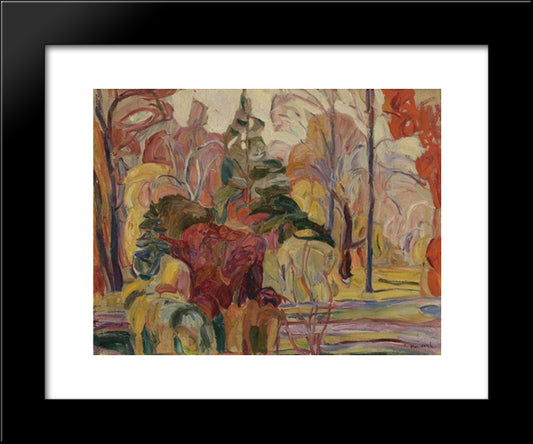 Fall Scene 20x24 Black Modern Wood Framed Art Print Poster by Manievich, Abraham