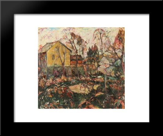 Landscape With Animals 20x24 Black Modern Wood Framed Art Print Poster by Manievich, Abraham