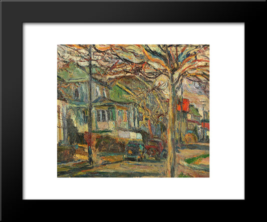 Quiet Autumn Day 20x24 Black Modern Wood Framed Art Print Poster by Manievich, Abraham