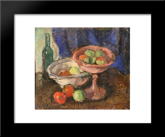 Still Life With Fruits 20x24 Black Modern Wood Framed Art Print Poster by Manievich, Abraham