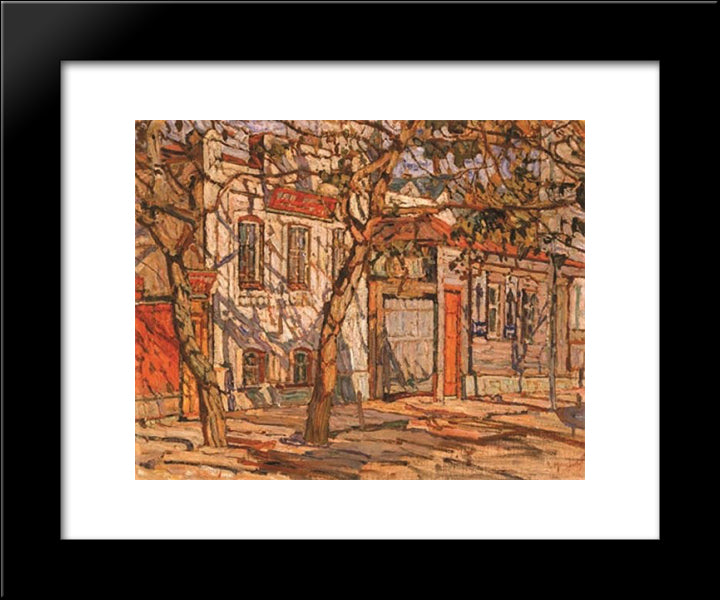 Street In A Provincial Town 20x24 Black Modern Wood Framed Art Print Poster by Manievich, Abraham