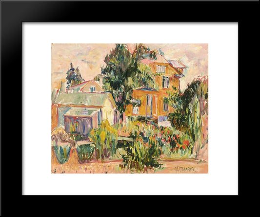 The Yellow House 20x24 Black Modern Wood Framed Art Print Poster by Manievich, Abraham