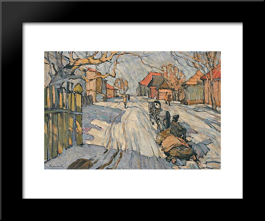 Troika In The Snow 20x24 Black Modern Wood Framed Art Print Poster by Manievich, Abraham