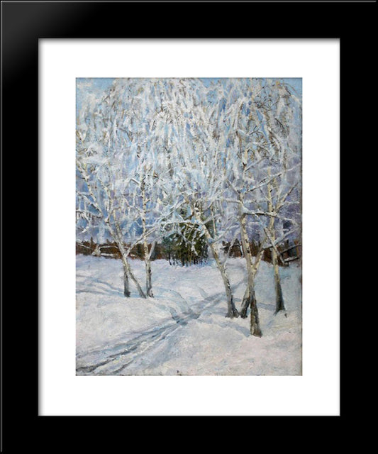 Winter Landscape Outskirts Of Kyiv 20x24 Black Modern Wood Framed Art Print Poster by Manievich, Abraham