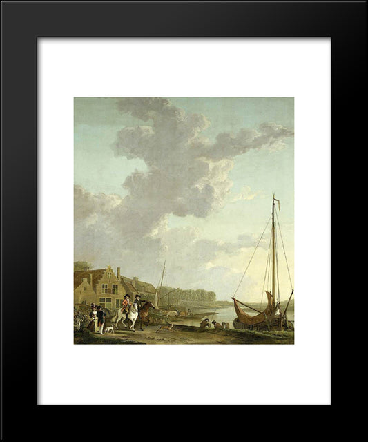 An Extensive River Landscape 20x24 Black Modern Wood Framed Art Print Poster by van Strij, Abraham