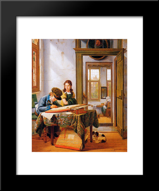 The Young Draughtsman 20x24 Black Modern Wood Framed Art Print Poster by van Strij, Abraham