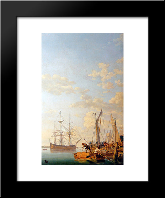 Unloading Wood At Builenwalenvest 20x24 Black Modern Wood Framed Art Print Poster by van Strij, Abraham