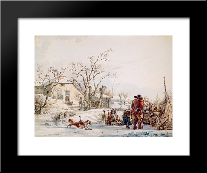 Winter Landscape 20x24 Black Modern Wood Framed Art Print Poster by van Strij, Abraham