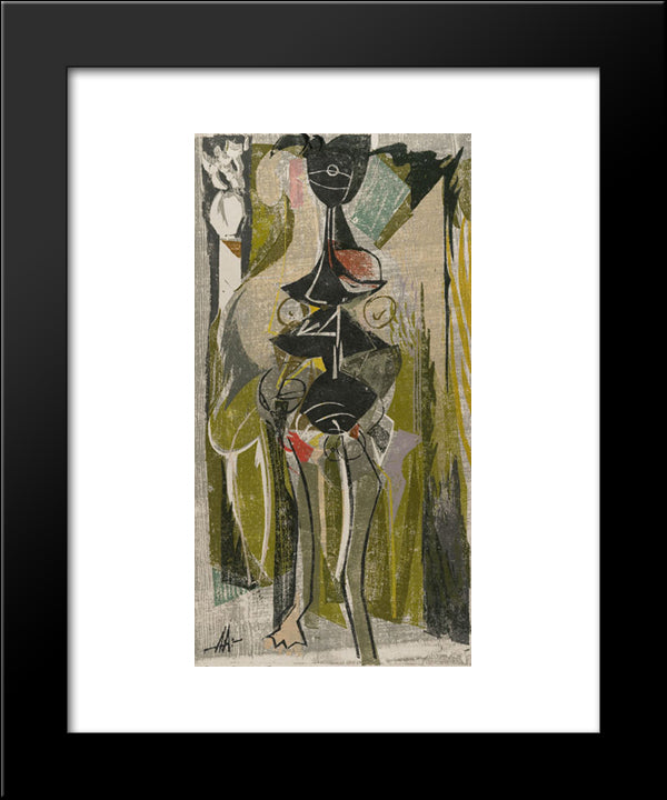 Miss Ever Ready 20x24 Black Modern Wood Framed Art Print Poster by Yunkers, Adja