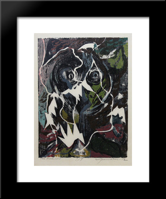 The Bird Lover 20x24 Black Modern Wood Framed Art Print Poster by Yunkers, Adja