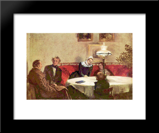 Abendgesellschaft 20x24 Black Modern Wood Framed Art Print Poster by Menzel, Adolph