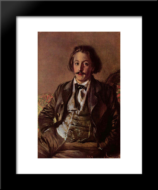 Portrait Of Paul Johann Ludwig Von Heyse 20x24 Black Modern Wood Framed Art Print Poster by Menzel, Adolph