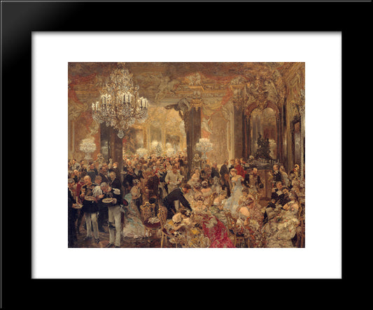 The Dinner At The Ball 20x24 Black Modern Wood Framed Art Print Poster by Menzel, Adolph
