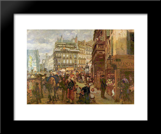 Weekday In Paris 20x24 Black Modern Wood Framed Art Print Poster by Menzel, Adolph