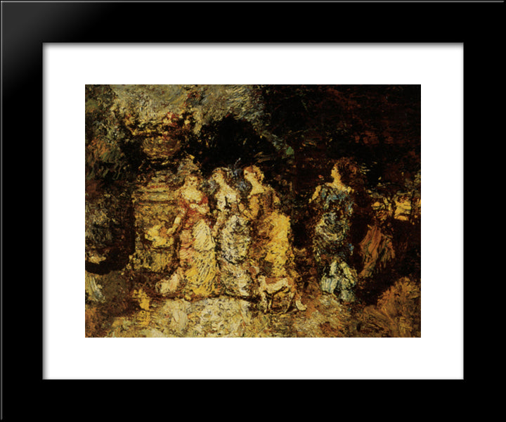 Gallant Party 20x24 Black Modern Wood Framed Art Print Poster by Monticelli, Adolphe Joseph Thomas