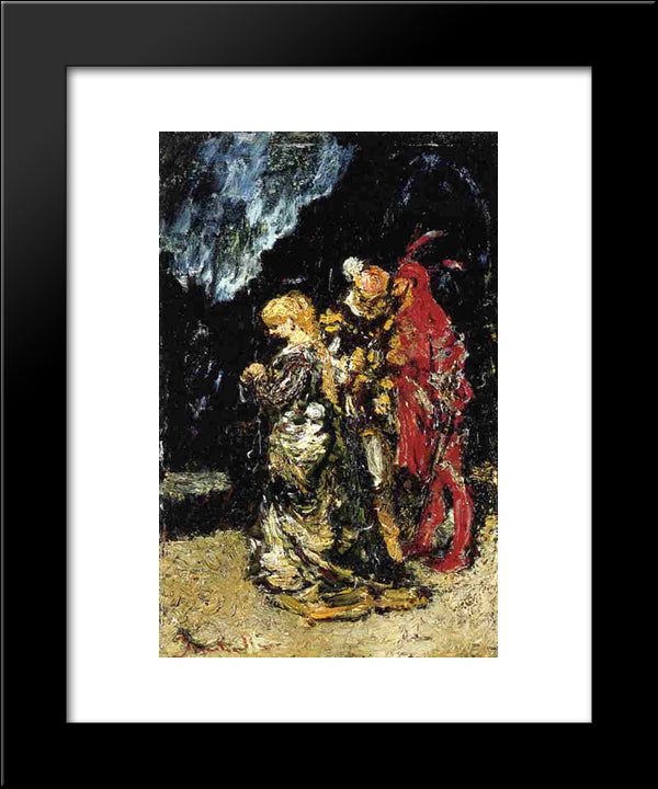 Margaree, Faust And Mephisto 20x24 Black Modern Wood Framed Art Print Poster by Monticelli, Adolphe Joseph Thomas