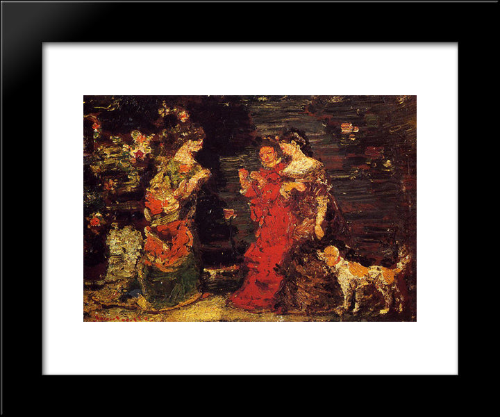 The Promenade 20x24 Black Modern Wood Framed Art Print Poster by Monticelli, Adolphe Joseph Thomas