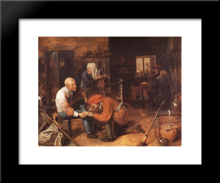 Operation On Foot 20x24 Black Modern Wood Framed Art Print Poster by Brouwer, Adriaen