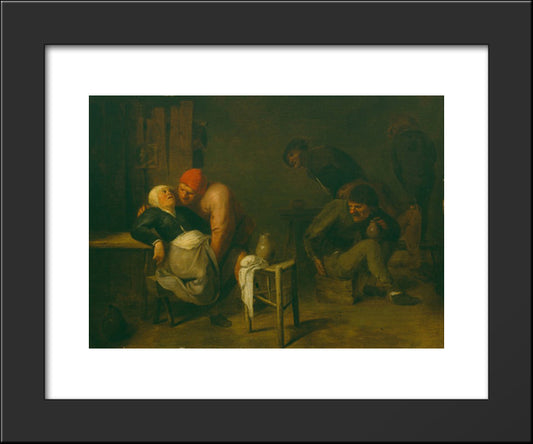 Peasant Inn 20x24 Black Modern Wood Framed Art Print Poster by Brouwer, Adriaen