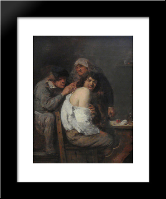 The Back Operation 20x24 Black Modern Wood Framed Art Print Poster by Brouwer, Adriaen