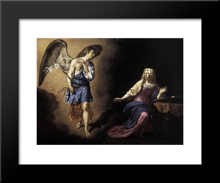 The Annunciation 20x24 Black Modern Wood Framed Art Print Poster by Velde, Adriaen van de