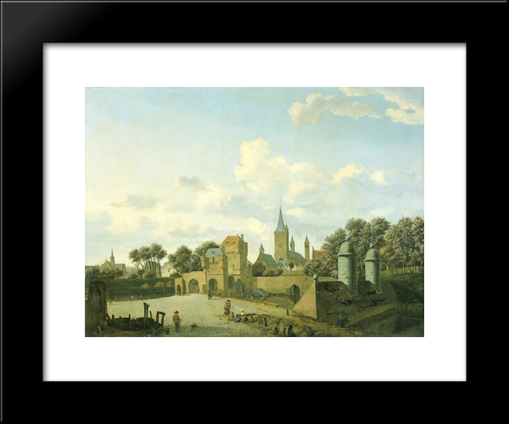 The Church Of St. Severin In Cologne In A Fictive Setting 20x24 Black Modern Wood Framed Art Print Poster by Velde, Adriaen van de