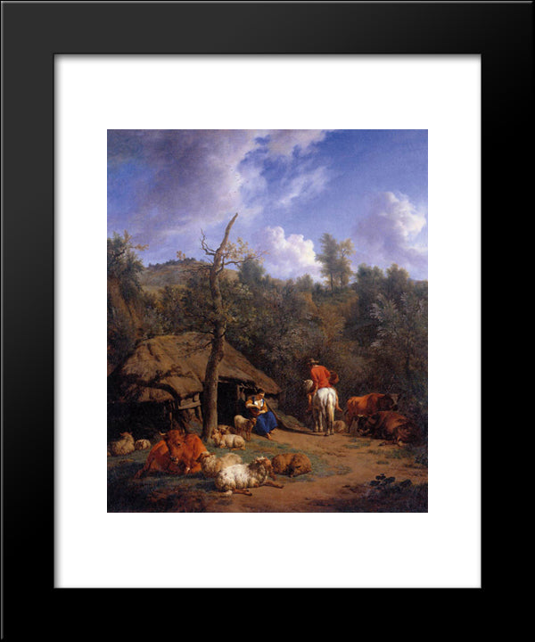 The Hut 20x24 Black Modern Wood Framed Art Print Poster by Velde, Adriaen van de