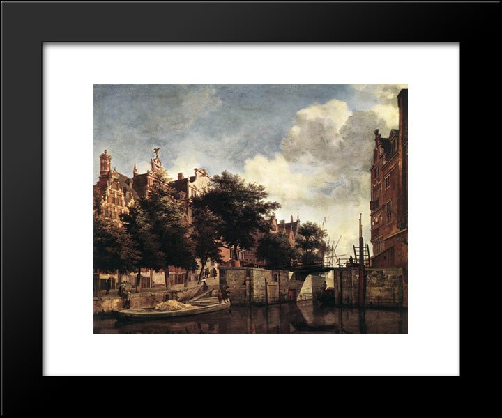 The Martelaarsgracht In Amsterdam 20x24 Black Modern Wood Framed Art Print Poster by Velde, Adriaen van de