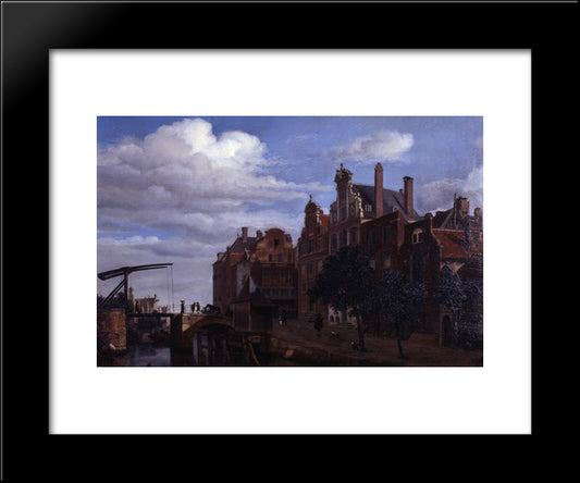 View In Amsterdam 20x24 Black Modern Wood Framed Art Print Poster by Velde, Adriaen van de